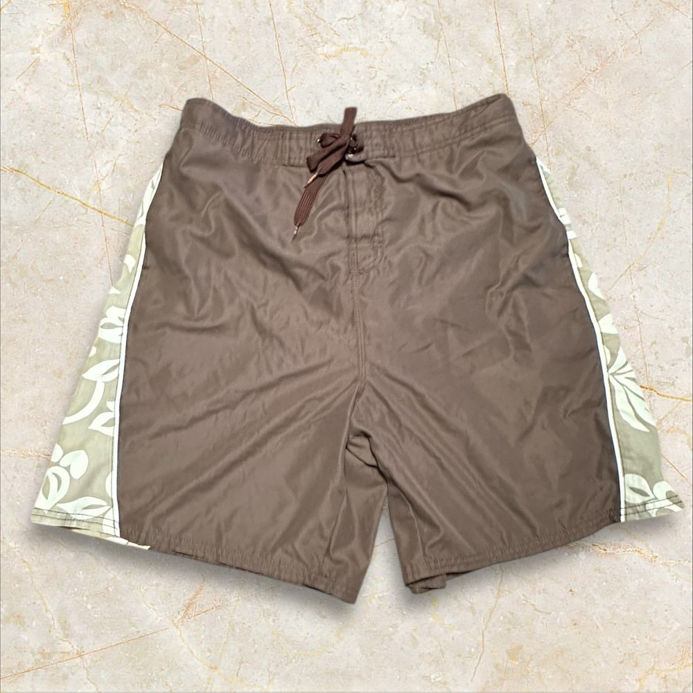 Quiksilver Men's Board‎ Shorts XL Brown Swim Trunks Mesh Lined Drawstring